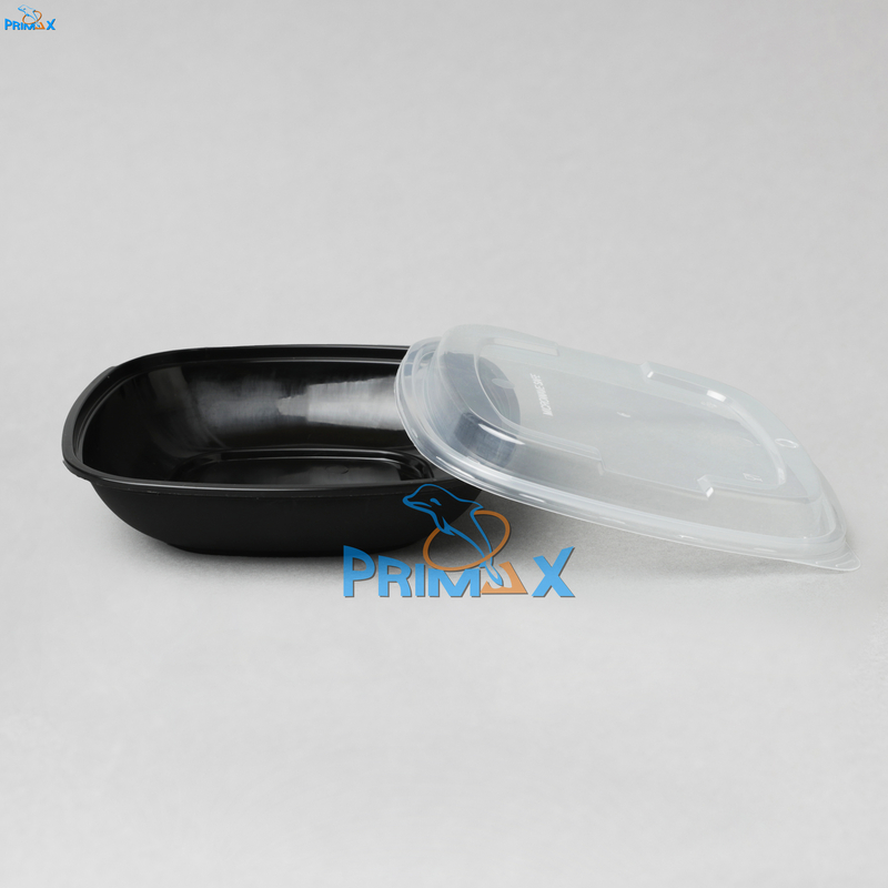 24OZ Black Base Square Container