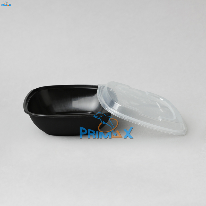 32OZ Black Base Square Container