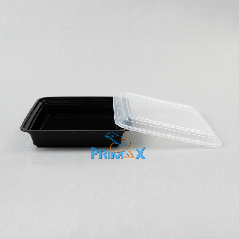 48OZ Black Base Square Container