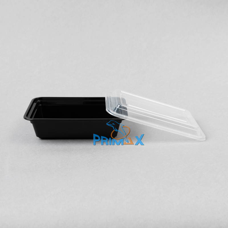 24OZ Black Base Rectangular Container