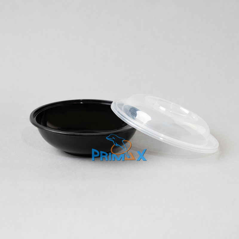 48OZ Black Base Round Container