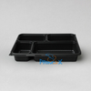 4 Compartment Black Base Container with Clear Lid