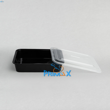 1600ML Black Base and Clear Lid Rectangular Container