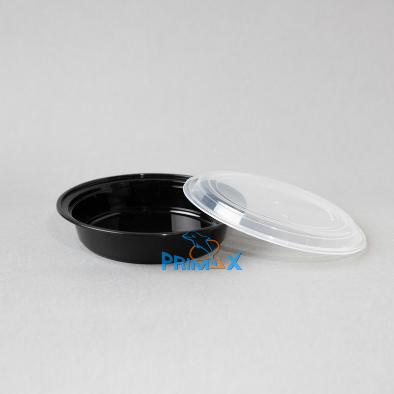 48OZ Black Base Round Container