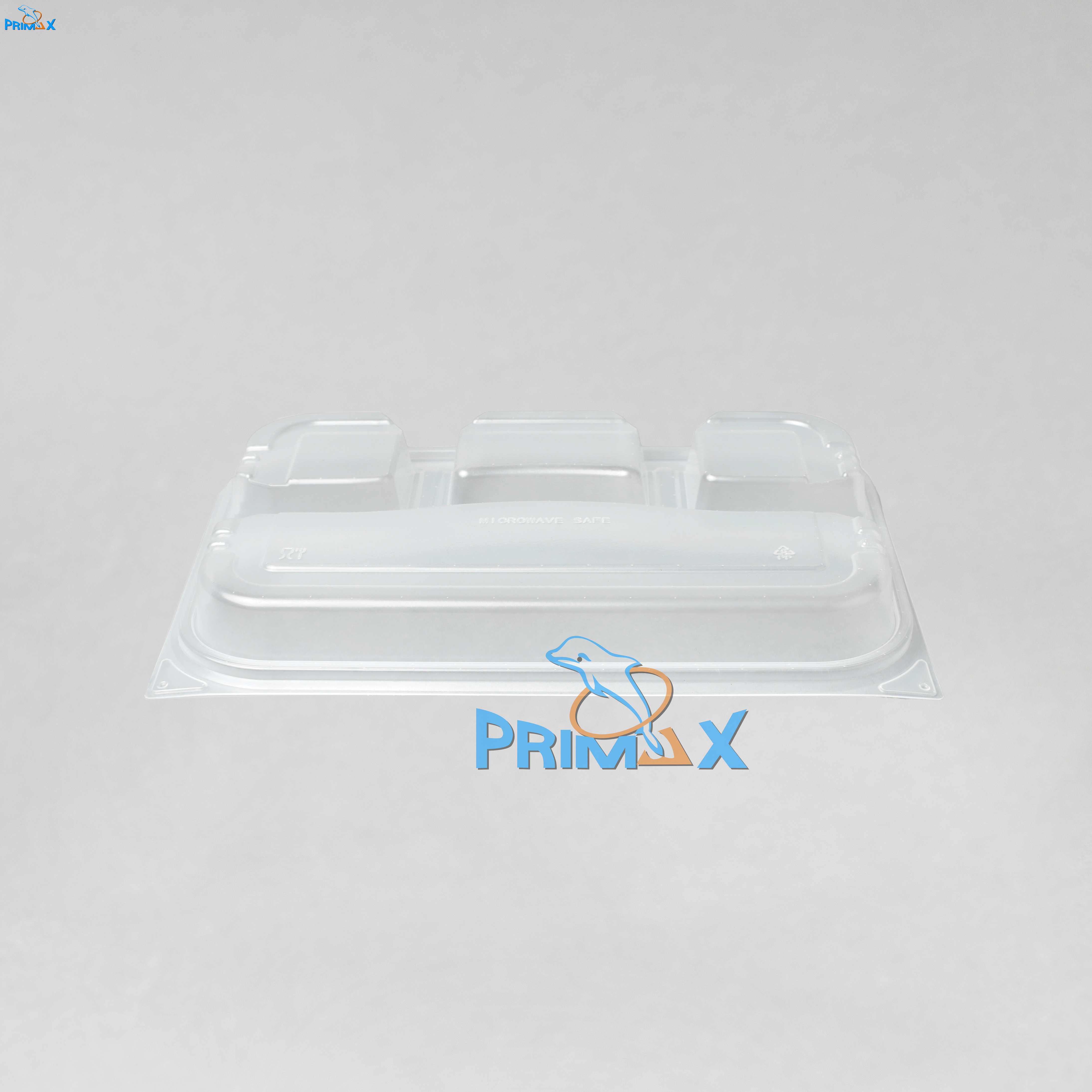 4 Compartment Black Base Container with Clear Lid