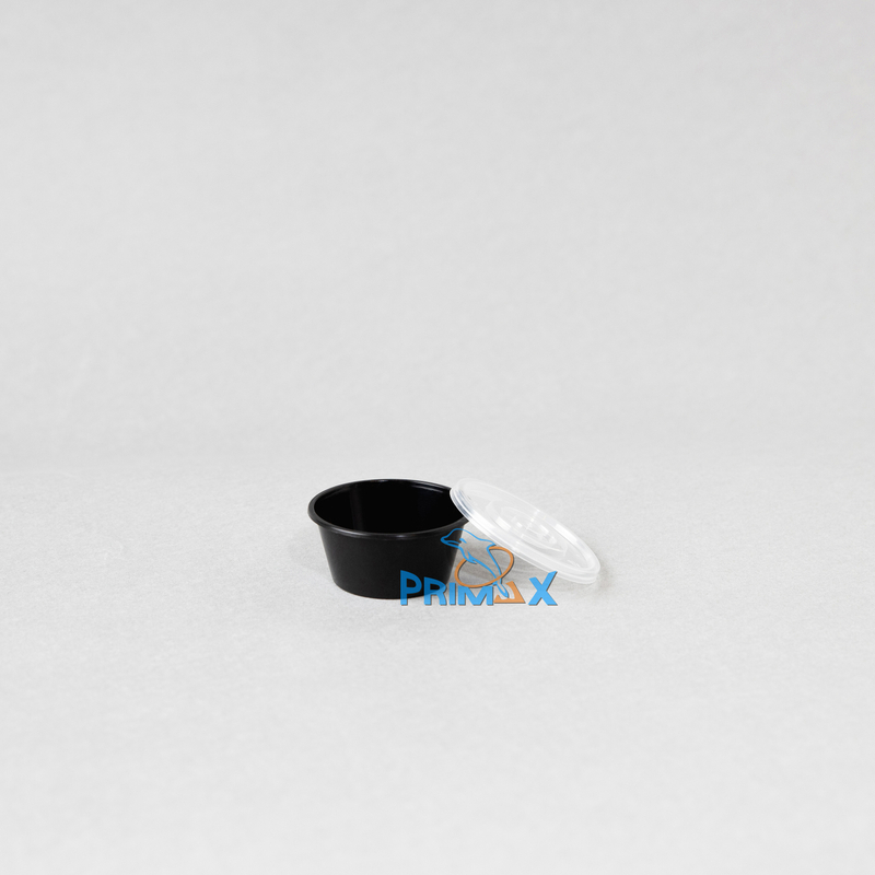 2OZ Black Base Round Container