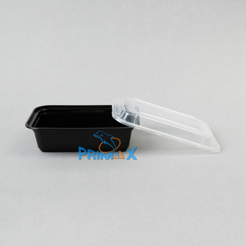 24OZ Black Base Rectangular Container