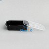 1250ML Black Base and Clear Lid Rectangular Container