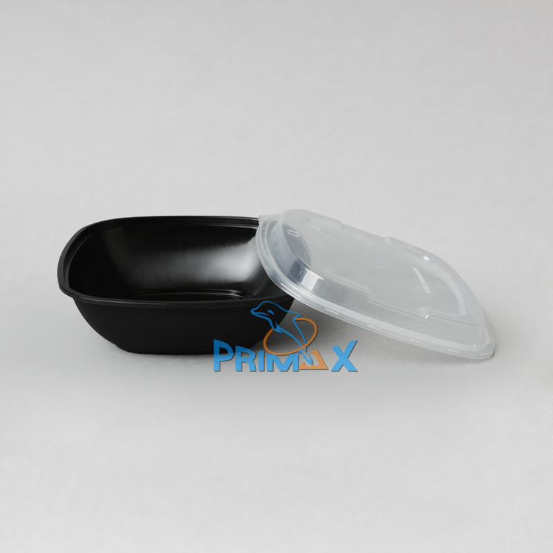 48OZ Black Base Square Container