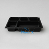 5 Compartment Black Base Container with Clear Lid