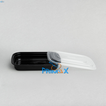 750ML Black Base and Clear Lid Rectangular Container