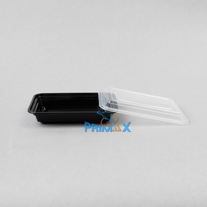 16OZ Black Base Rectangular Container