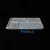 4 Compartment Black Base Container with Clear Lid